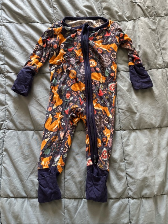 Posh Tot Other - Post Tot 0-3m fox bamboo zip pajamas sleeper